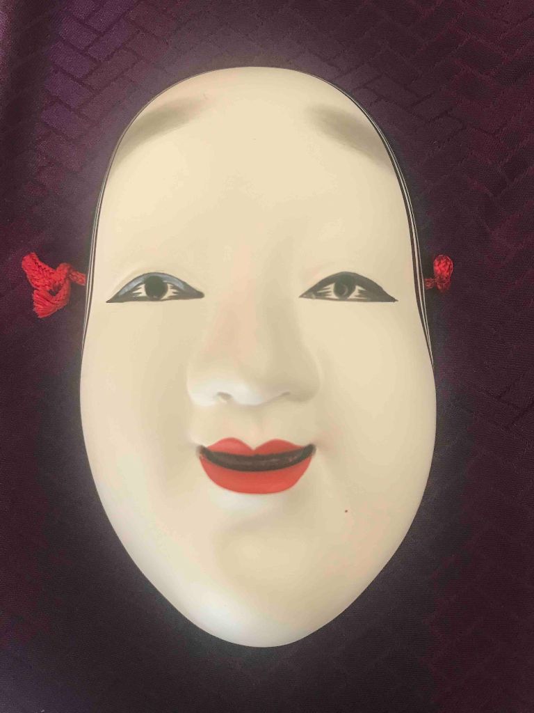 Japanese mask on cloth